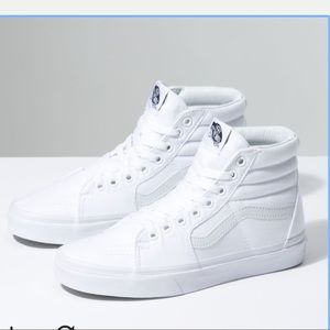 VANS || white high top canvas SK8-HI